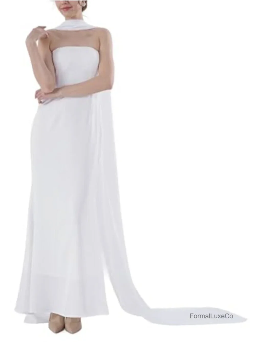 157 Inch Long Chiffon Neck Scarf Veil Shawl Wrap for Wedding Bridal Evening